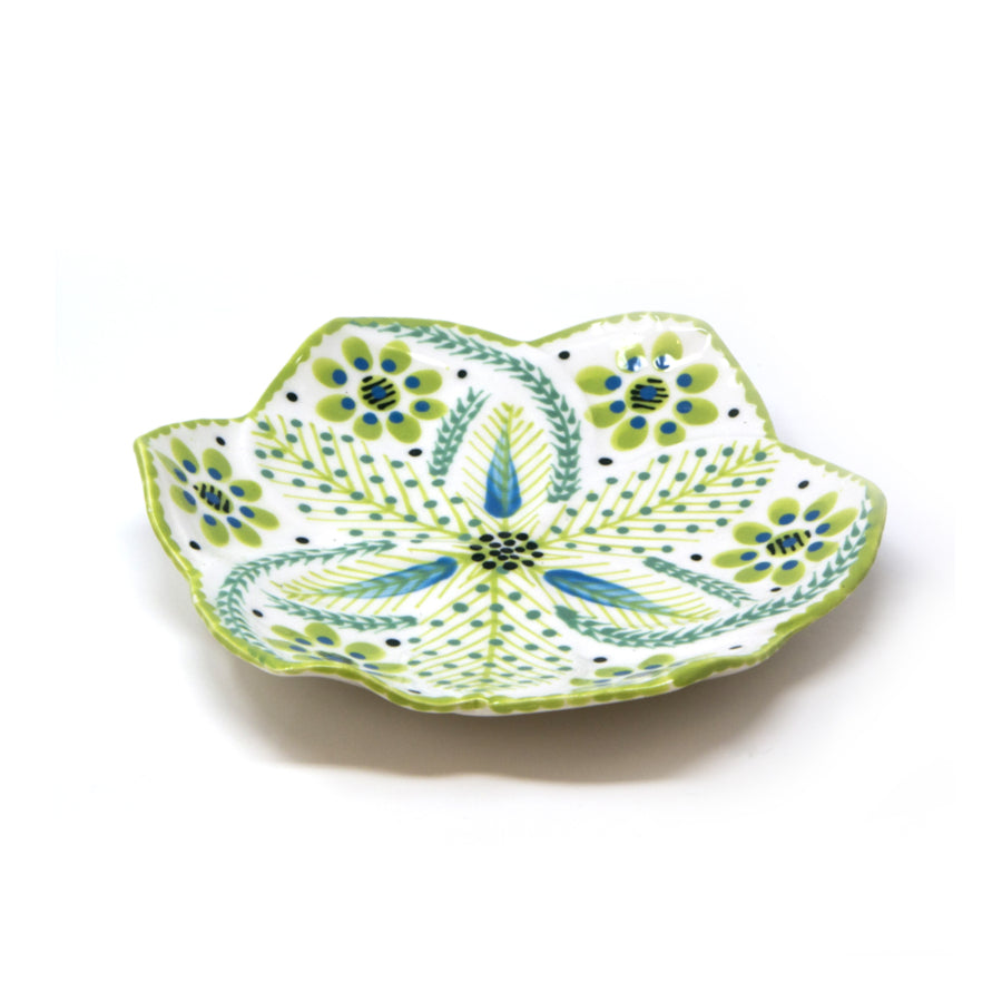 Twilly Cocktail Plates - Bright Green Pattern