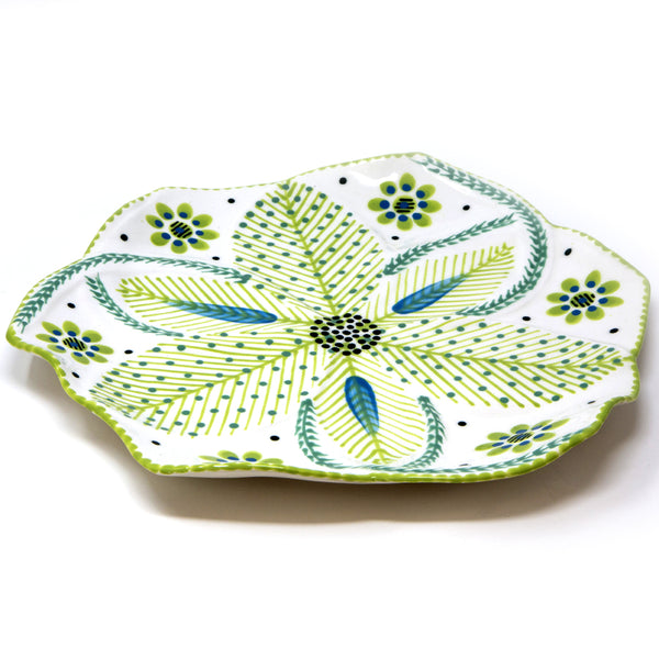 Twilly Dinner Plates - Bright Green Pattern