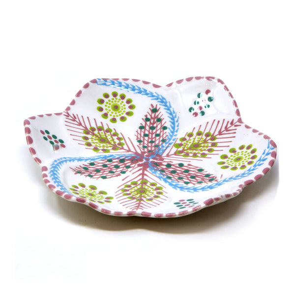 Twilly Dessert Plates - Light Coral Red Pattern