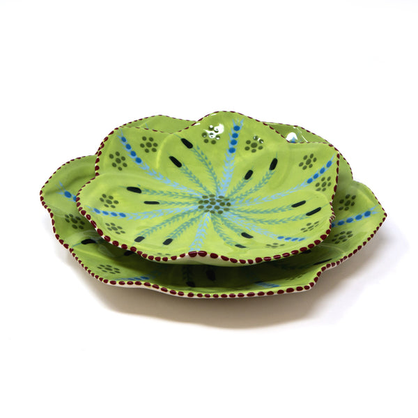 Twilly Dessert Plates - Leaf Pattern