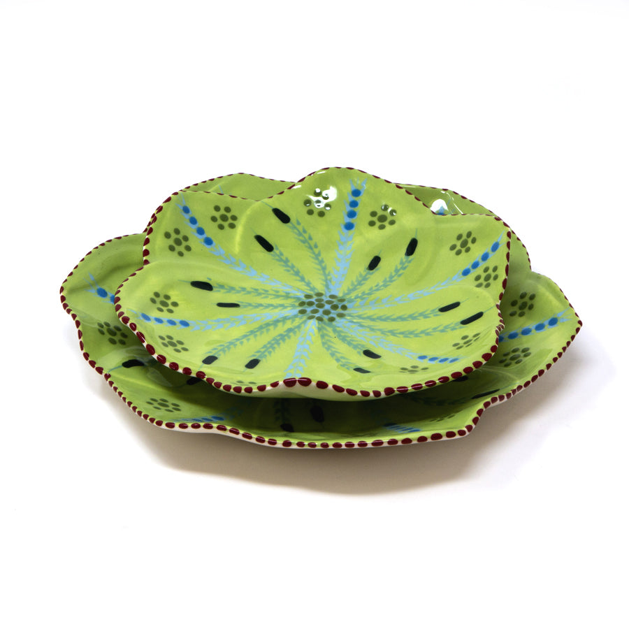 Twilly Cocktail Plates - Leaf Pattern