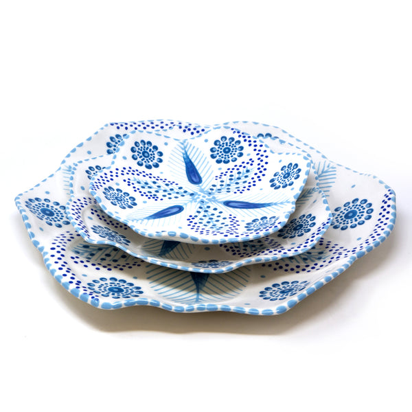 Twilly Dessert Plates - Turquoise Pattern
