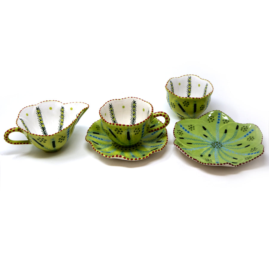 Twilly Cocktail Plates - Leaf Pattern