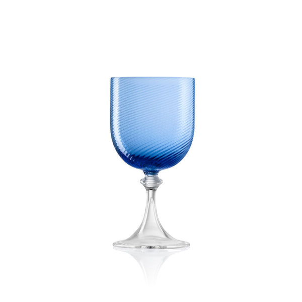 Blue Murano Wine Glass
