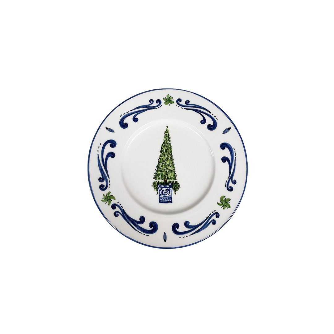 Topiary Blue Bread Plate Set of 4