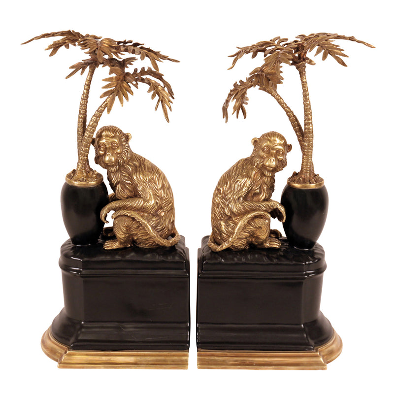 Bronze Monkeys and Palms - Bookends