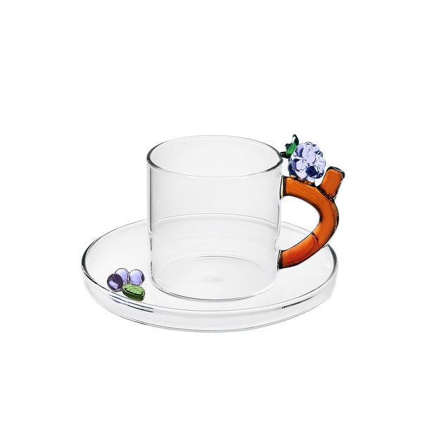 Glass Coffee Cup with Saucer No.2