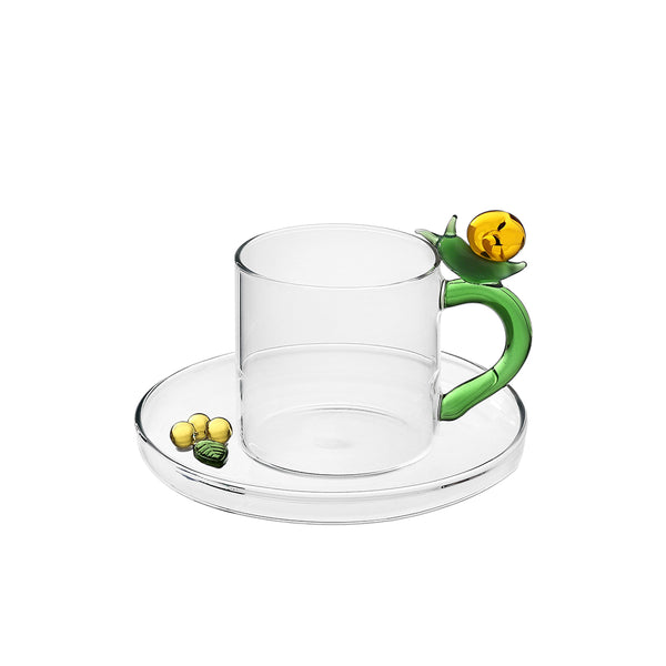 Glass Coffee Cup with Saucer No.5