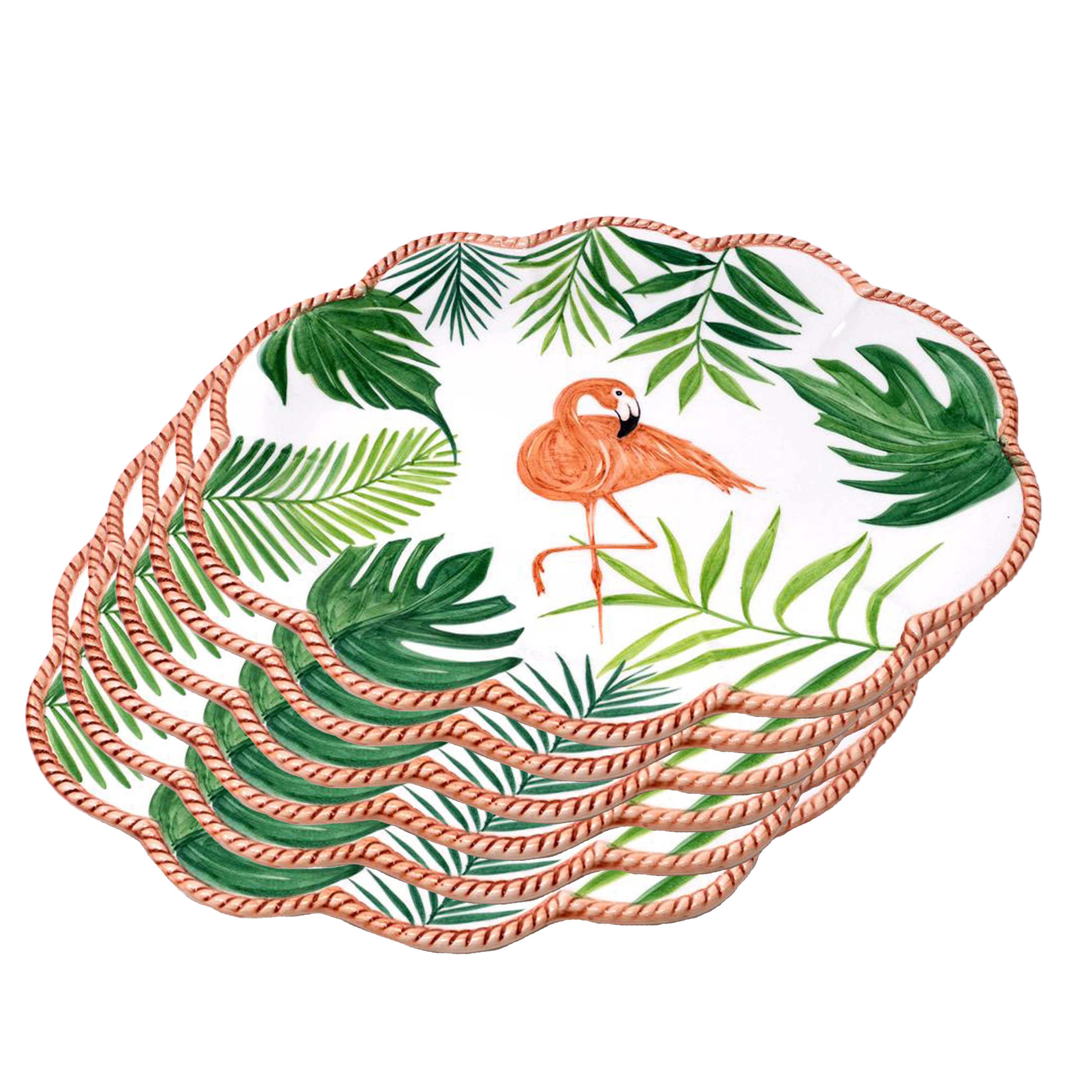 Flamingo Set-Of-Six Dinner Plates