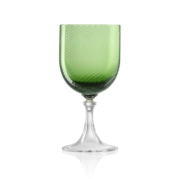 Green Murano Water Glass