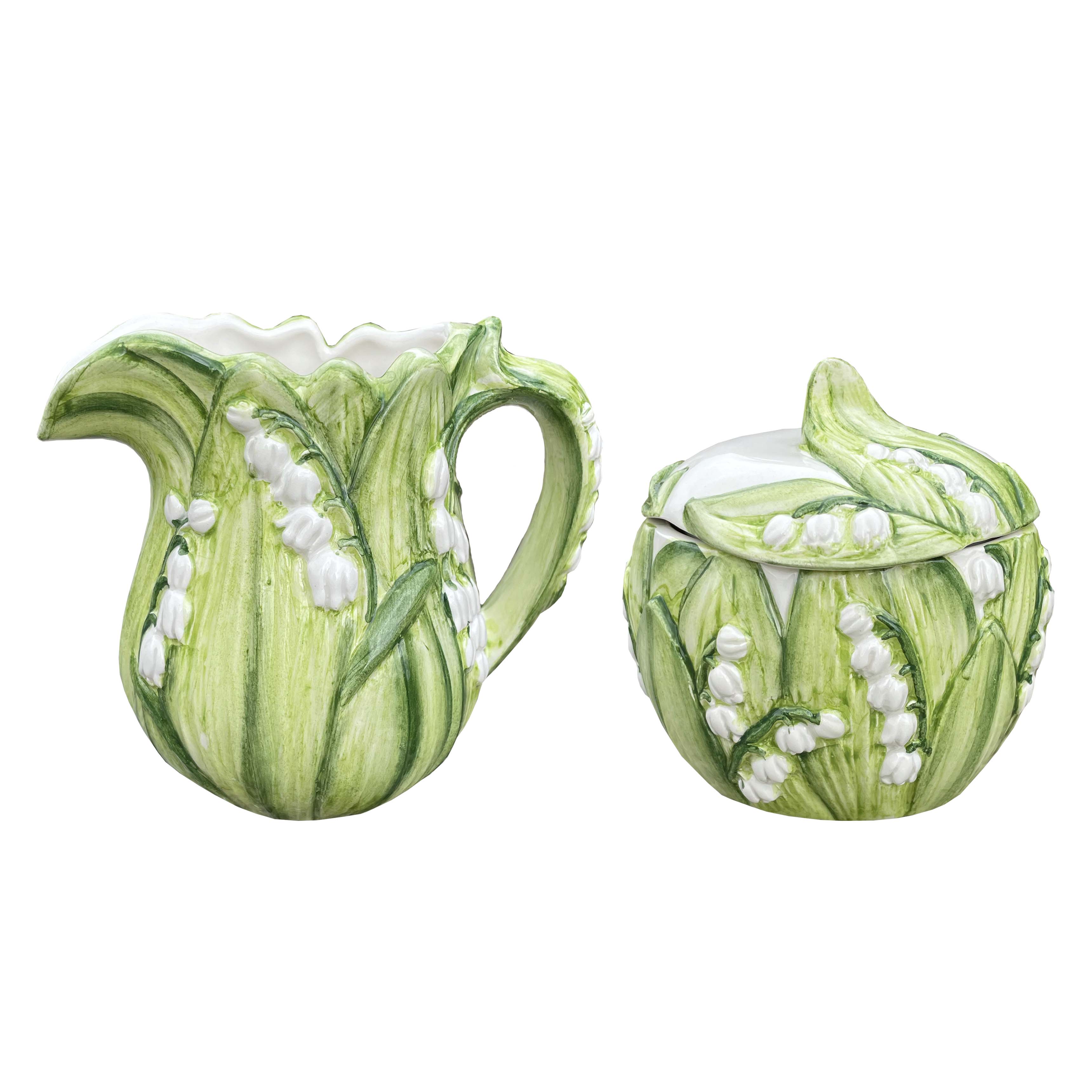 Lily Milk Jar & Sugar Pot