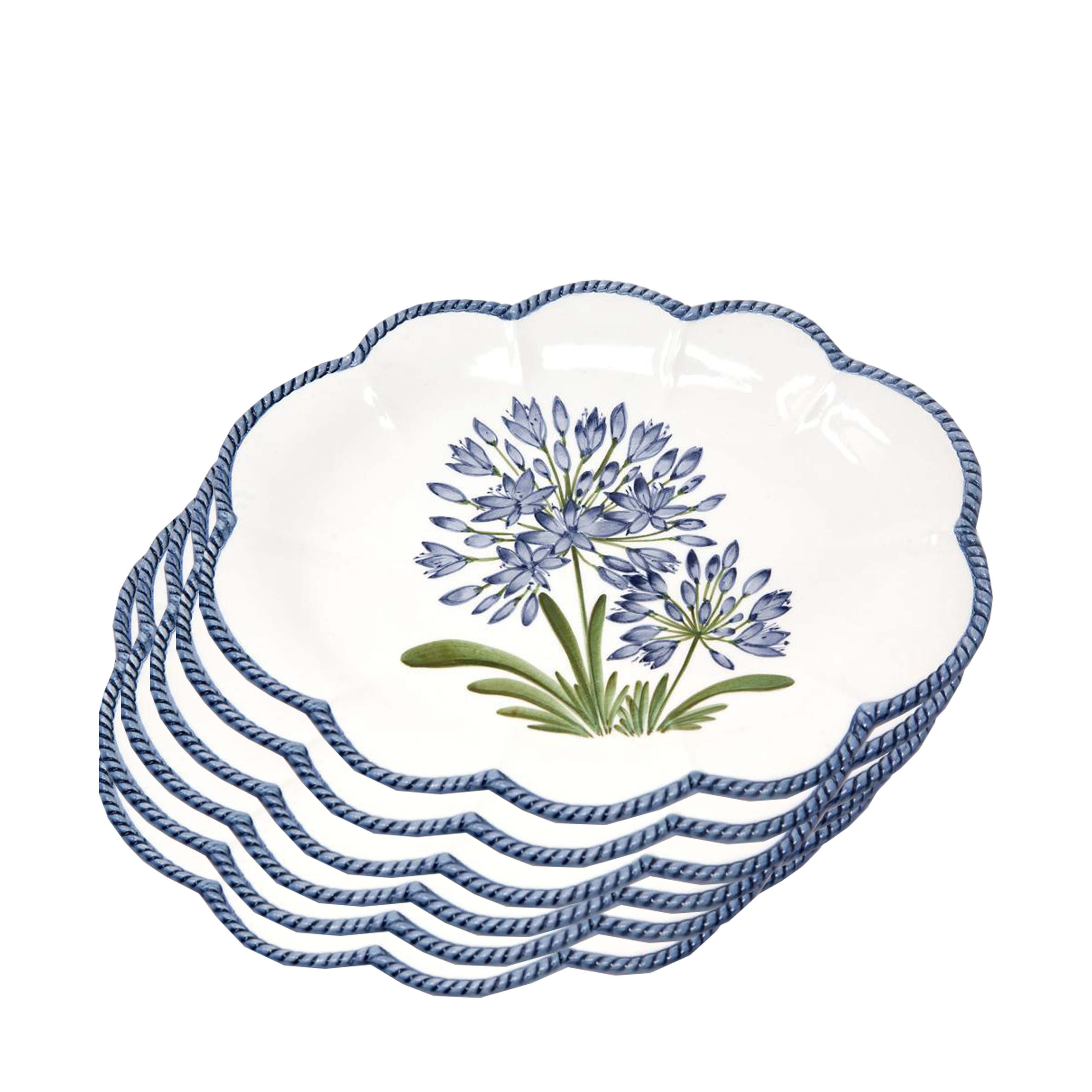 Flower Set-Of-Six Dessert Plates