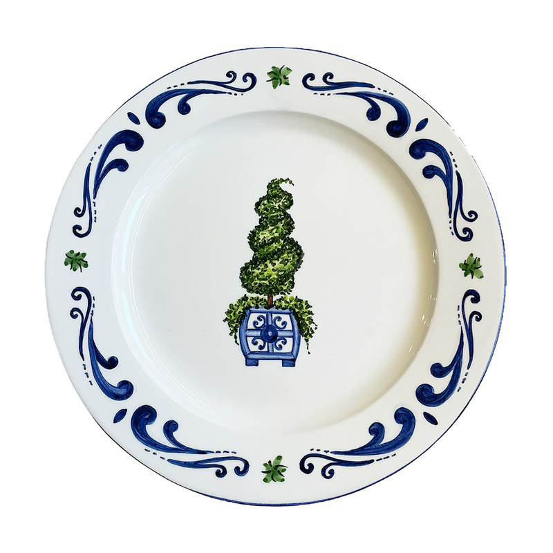 Topiary Blue Dinner Plates Set of 4
