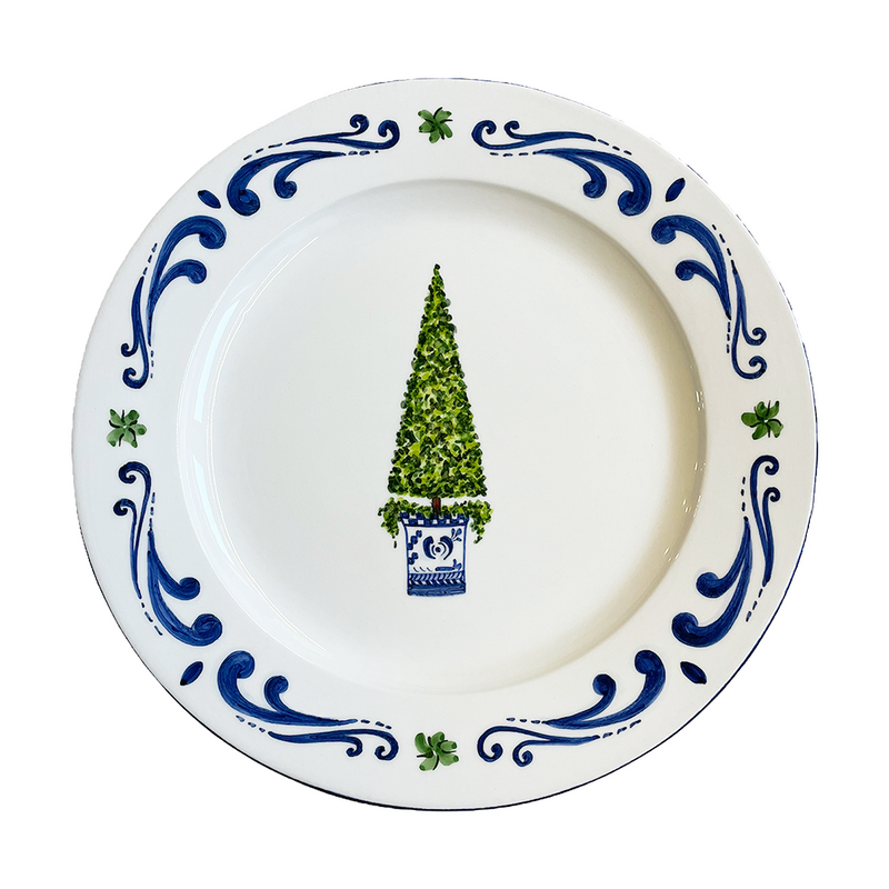 Topiary Blue Dinner Plates Set of 4