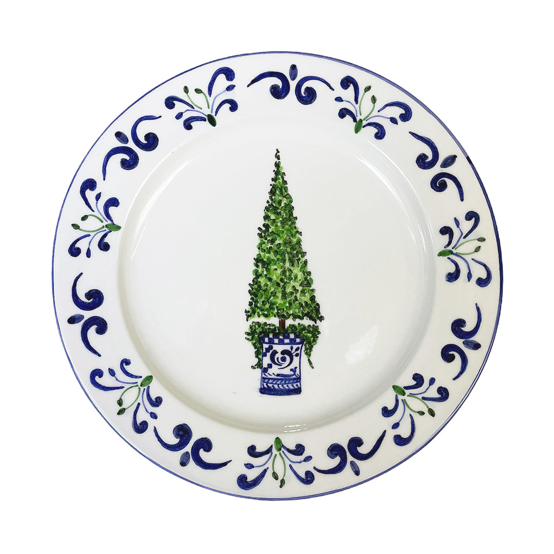 Topiary Blue Dessert Plates Set of 4