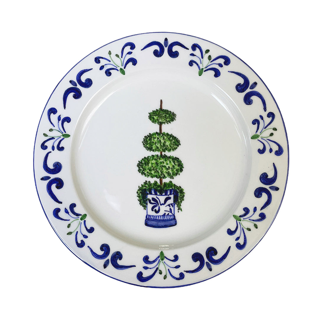 Topiary Blue Dessert Plates Set of 4