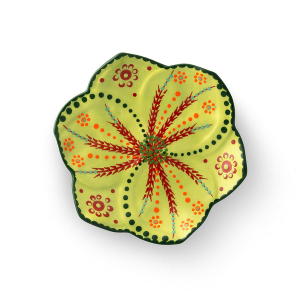 Twilly Festive Cocktail Plate - Green  Pattern